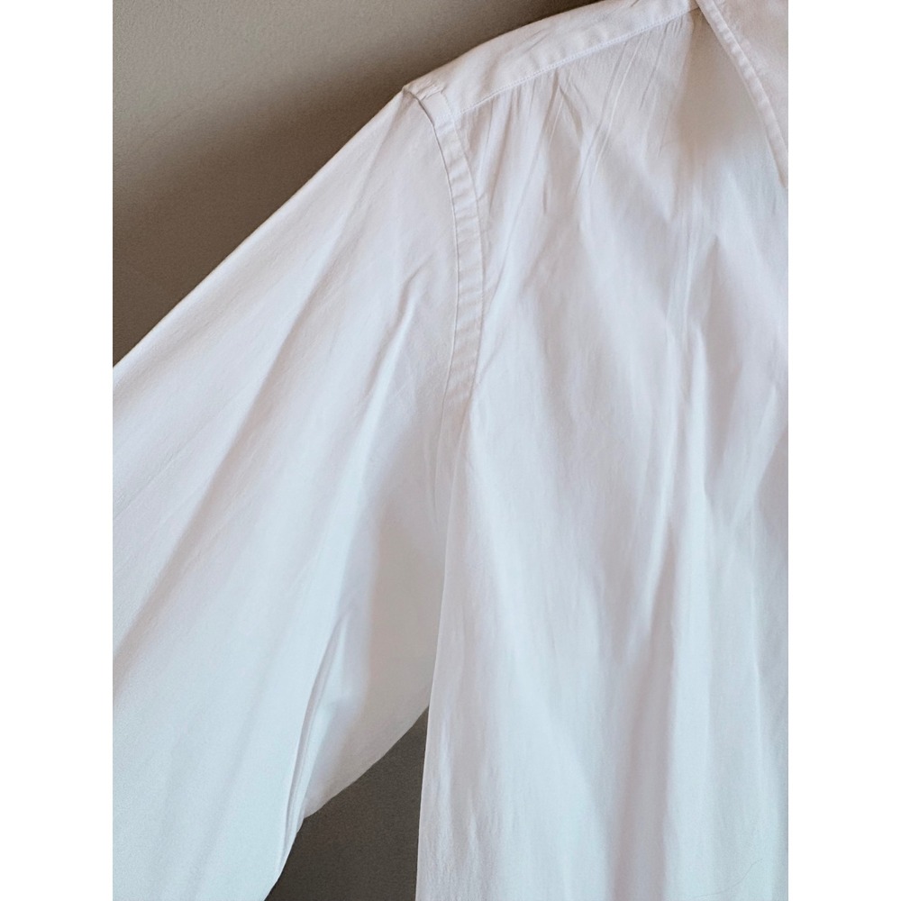Y2K Ralph Lauren Sport White Cotton Stretch Crest Button Down Shirt Women SZ 14 - Picture 3 of 10